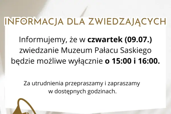 Zmiany w godzinach oprowadzania