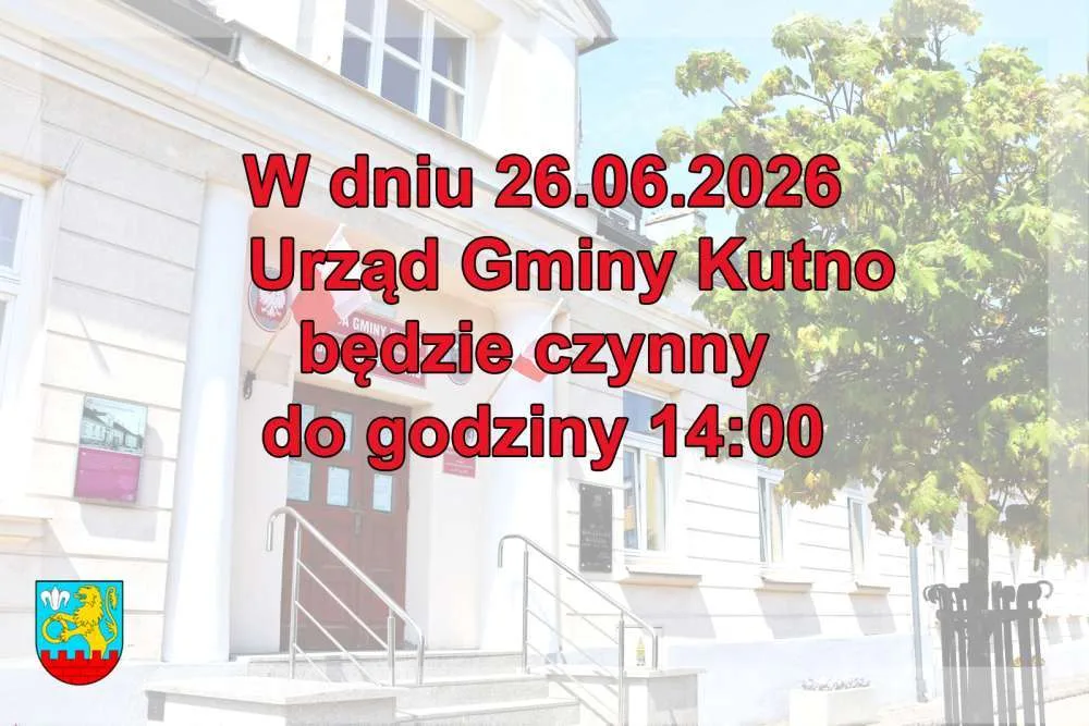 Godziny otwarcia urzędów 26 czerwca 2026 roku