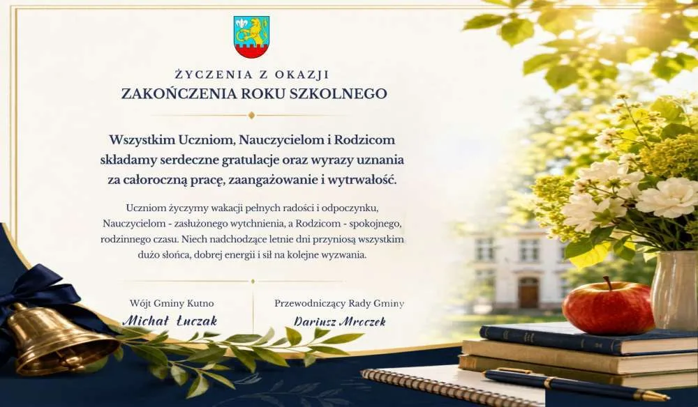Gratulacje z okazji zakończenia roku szkolnego