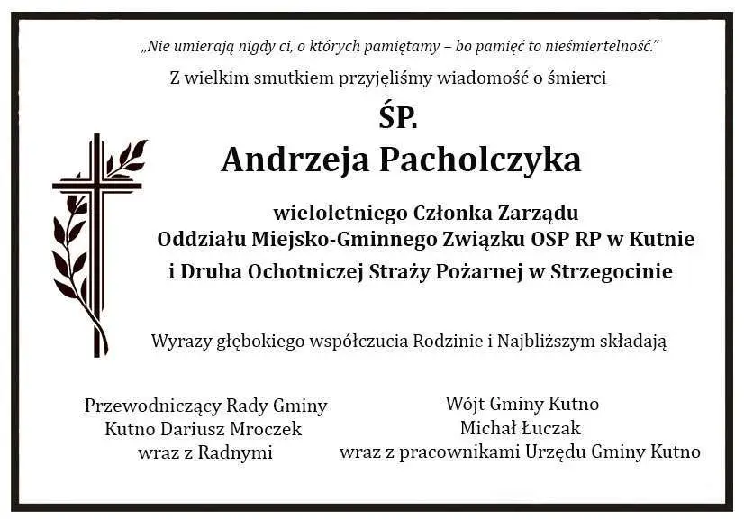 Wyrazy współczucia dla rodziny Andrzeja Pacholczyka