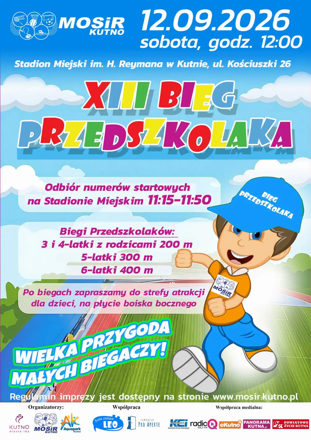 XIII Bieg Przedszkolaka 2026 – sportowe wydarzenie dla najmłodszych w Kutnie