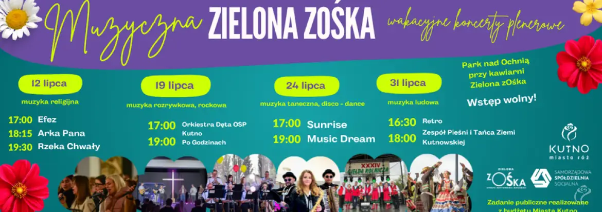 Koncerty plenerowe na Zielonej Zośce w Parku nad Ochnią